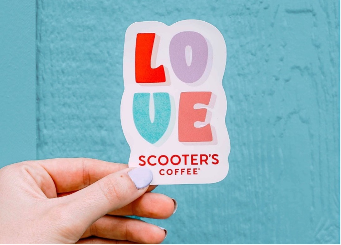 Let Eksempel vægt LOVE Sticker – Blog – Brew Love – Scooter's Coffee